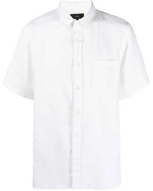 Vince Short-Sleeve Linen Shirt - White