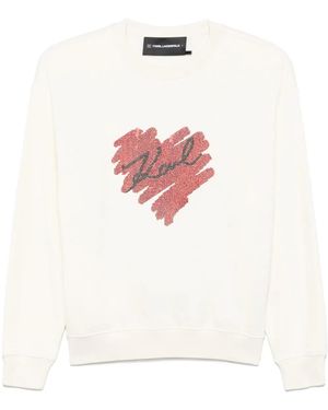 KARL LAGERFELD Hearts Sweatshirt - White