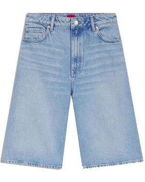 HUGO Pantalones Vaqueros Cortos Con Efecto Degradado - Azul