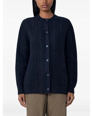The Row Cable-Knit Cardigan - Blue