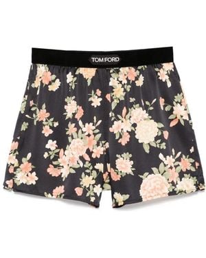 Tom Ford Shorts Mit Blumen-Print - Schwarz