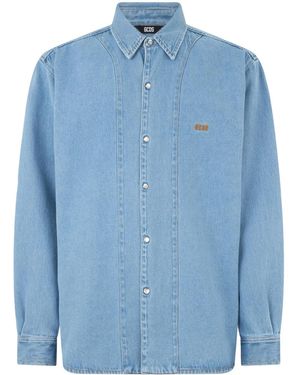 Gcds Wirdo Denim Shirt - Blue