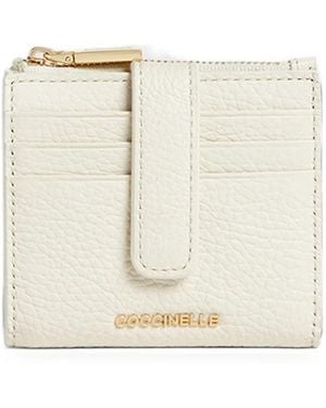 Coccinelle Medium Metallic Leather Wallet - Natural