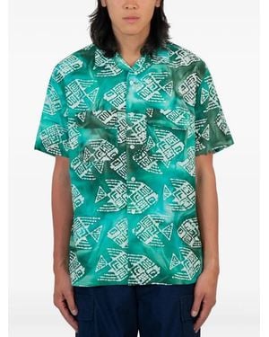 Beams Plus Patterned Cotton Shirt - Green