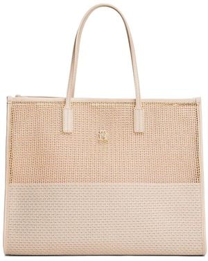 Tommy Hilfiger メッシュパネル トートバッグ - ナチュラル