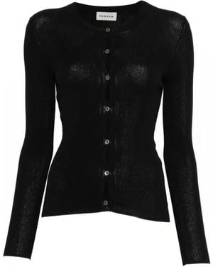 P.A.R.O.S.H. Ribbed Cardigan - Black