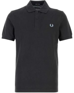 Fred Perry Embroidered-Logo Polo Shirt - Black