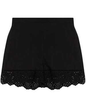 By Malene Birger Lace-Trim Mini Shorts - Black