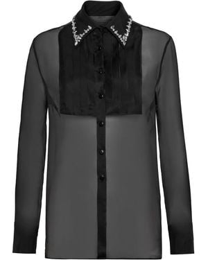 Philipp Plein Embellished Long-Sleeve Shirt - Black