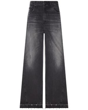 Lois Faded Wide-Leg Jeans - Grey