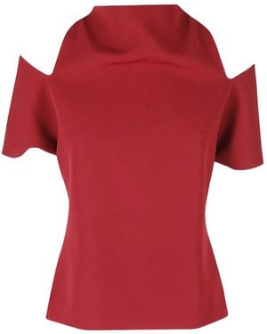 FEDERICA TOSI Cold-Shoulder Blouse - Red