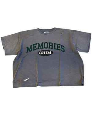 Happy Memories Don't Die Distressed Logo-Print T-Shirt - Grey