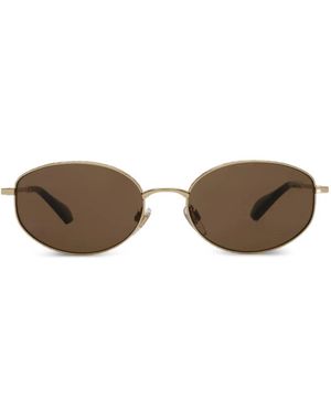Burberry Metal Check Oval Sunglasses - Metallic
