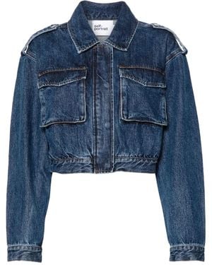 Self-Portrait Denim Utility Jacket - Blue