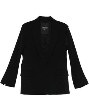 Patrizia Pepe Oversized Crepe Blazer - Black