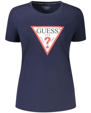 Guess Logo-Detail Short-Sleeve T-Shirt - Blue