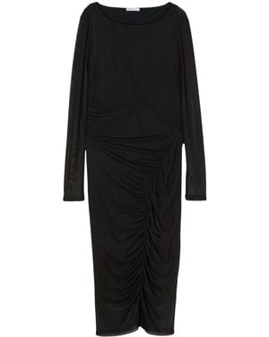 Patrizia Pepe Ruched Midi Dress - Black