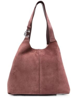 Coccinelle Suede Shoulder Bag - Purple