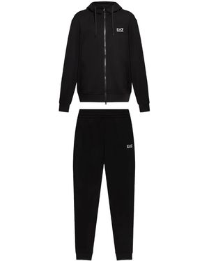 EA7 Cotton Track Trousers - Black