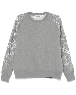 Essentiel Antwerp Sequin And Bead-Embellished Sweatshirt - Gray
