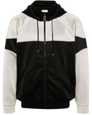Saint Laurent Zip Up Hooded Track Jacket - Black