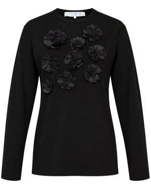Comme des Garçons Floral-Appliqué Long-Sleeve T-Shirt - Black