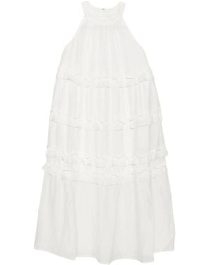 B+ AB Sleeveless Dress - White