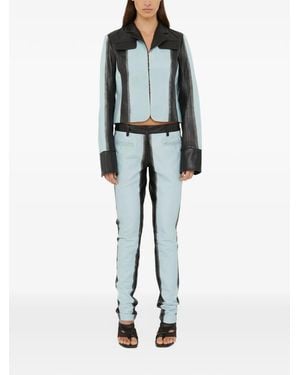 Christopher Esber Scuffed-Effect Leather Jacket - White