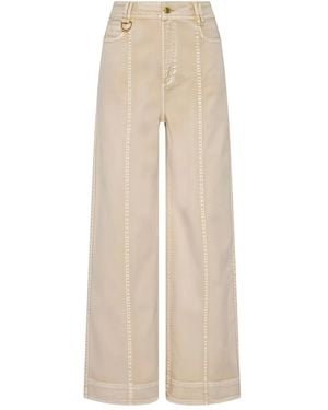 Aje. Contrast Wide Leg Jeans - Natural