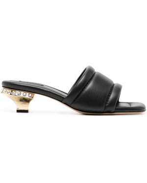 Casadei Galaxy 40mm パデッドレザーミュール - ブラック