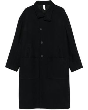 Hevò Savelletri Button-Fastening Coat - Black