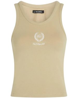 KARL LAGERFELD Logo-Detail Tank Top - Natural