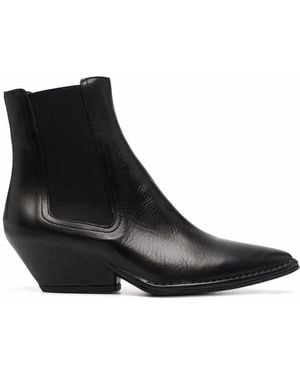 Roberto Del Carlo Mid-Heel Leather Boots - Black
