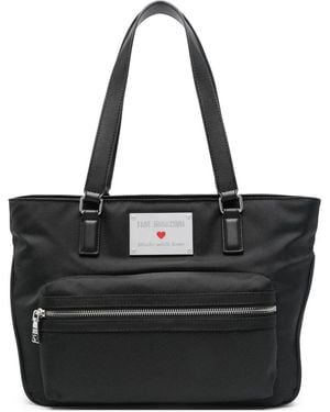 Love Moschino Logo-Plaque Tote Bag - Black