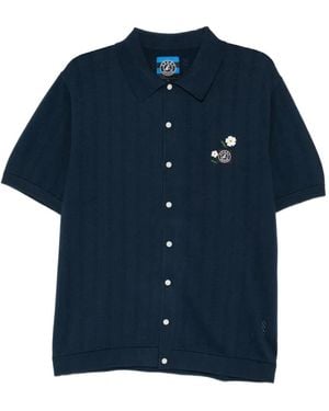 SPORT b. by agnès b. Pointelle-Knit Floral-Patch Jumper - Blue