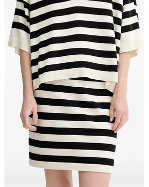 Gestuz Striped Knit Mini Skirt - Black