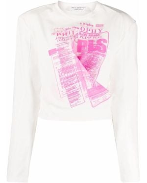 Philosophy Di Lorenzo Serafini News Print Wrap T-Shirt - Pink