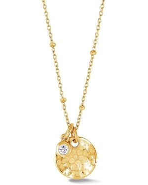 Dower & Hall Hammered Disc Sapphire Necklace - Metallic