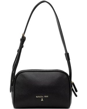 Patrizia Pepe Grained Leather Tote Bag - Black