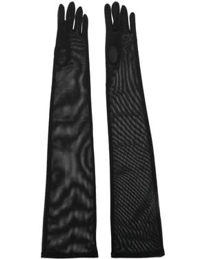 Ioana Ciolacu Lange Handschuhe Aus Mesh - Schwarz