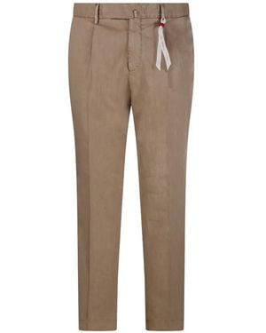 Santaniello Belt-Loop Trousers - Natural