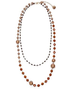 Weekend by Maxmara Double-Strand Necklace With Large And Small Beads - White