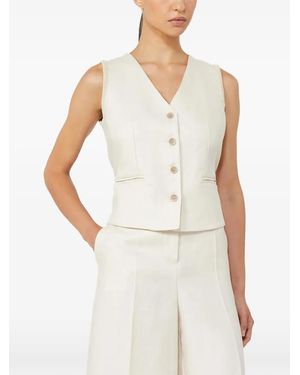 Max Mara Cable-Knit Button-Up Waistcoat - White