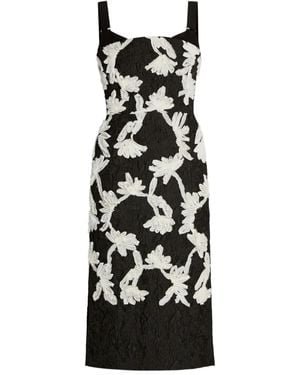 Erdem フローラル ノースリーブ ドレス - ブラック
