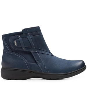 Clarks Carleigh Style Leather Ankle Boots - Blue