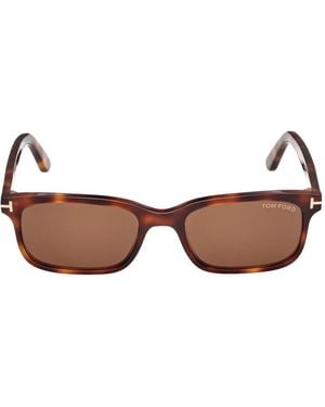 Tom Ford Sonnenbrille Mit Eckigem Gestell - Braun