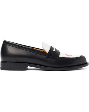 SCAROSSO Print-Motif Loafers - Black