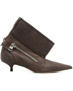 JW Anderson Kitten-Heel Biker Boots - Brown