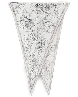 Fabiana Filippi Floral-Print Silk Scarf - Grey