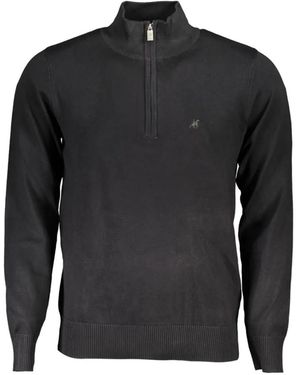 U.S. Grand Pull Brodé À Col Zippé - Black